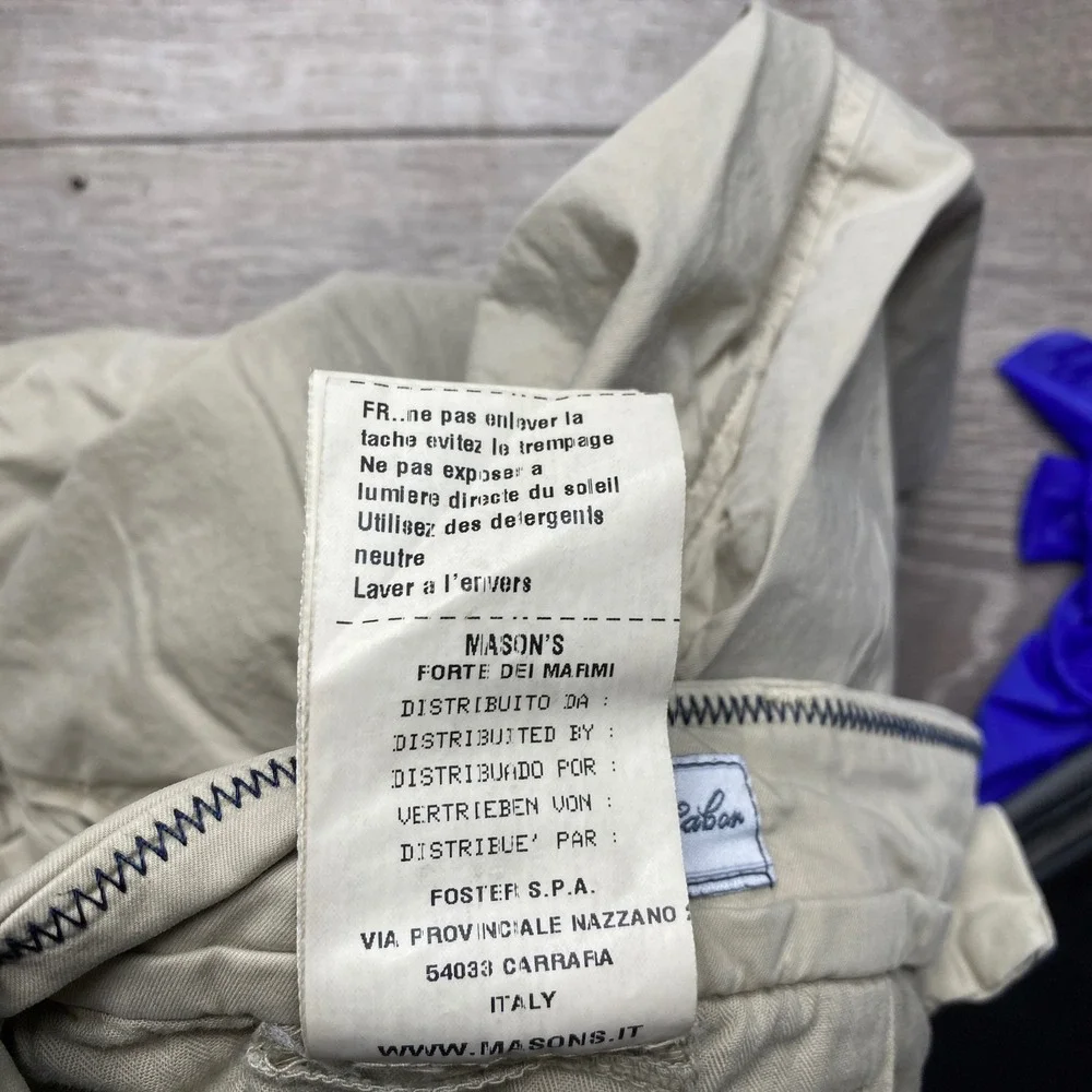 Mason's Chino Shorts Mens 52 Beige Cotton Stretch Forte dei Marmi Casual